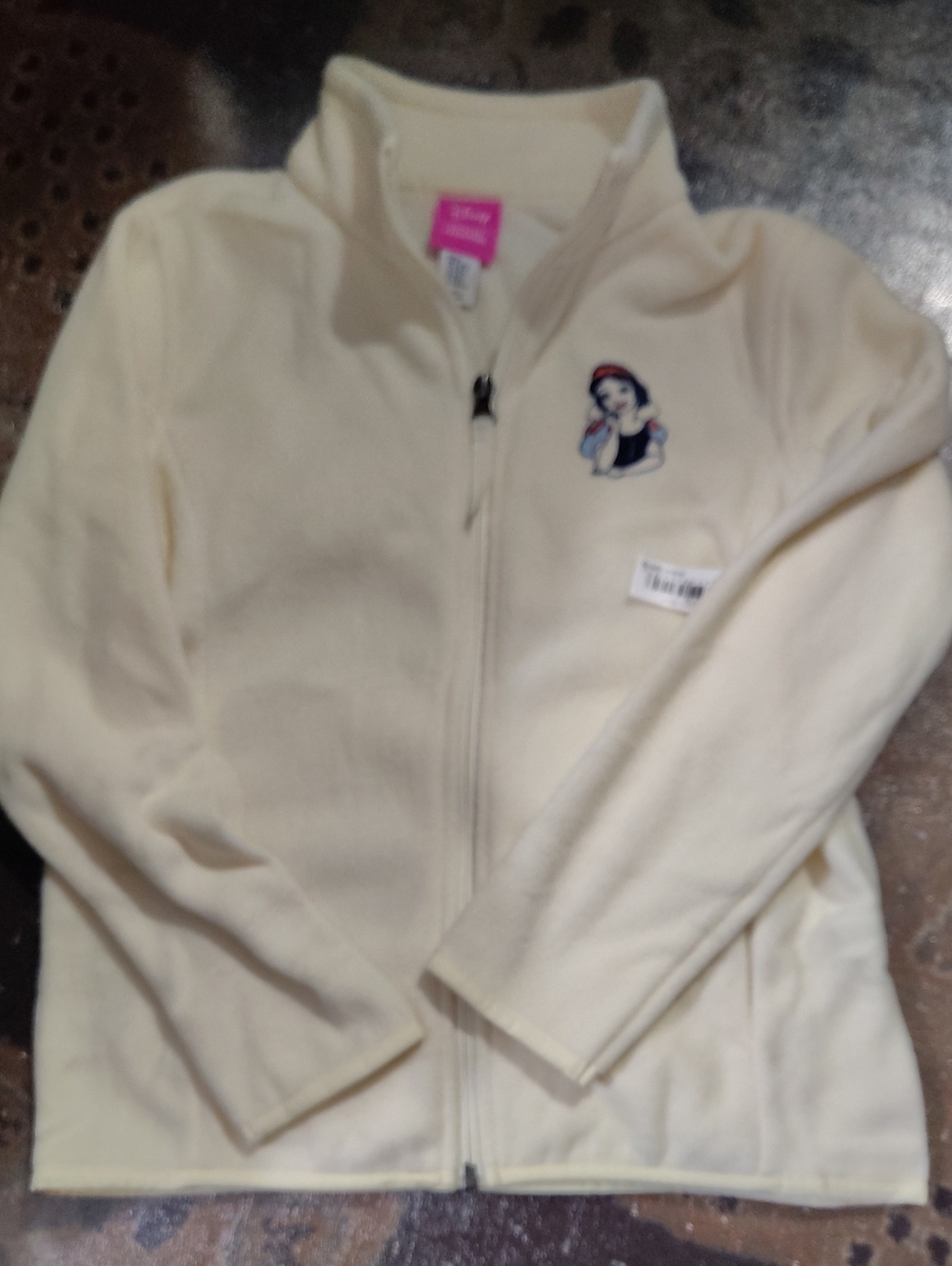 Nwt  Size M Like 8/10 $40 Cream Full-Zip Fleece Jacket with Snow White Patch